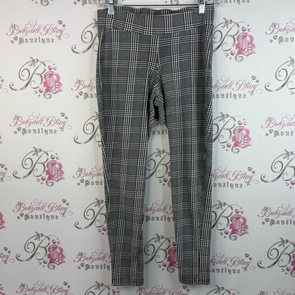 Torrid Pants stretchy plaid striped stripes Women's Black White Plaid Skinny